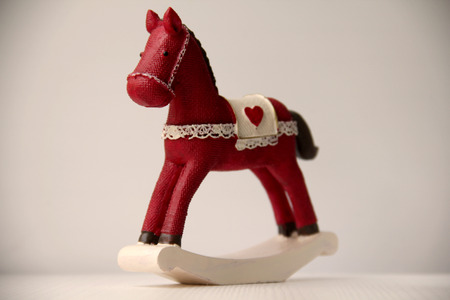 Ceramic rocking horseの写真素材