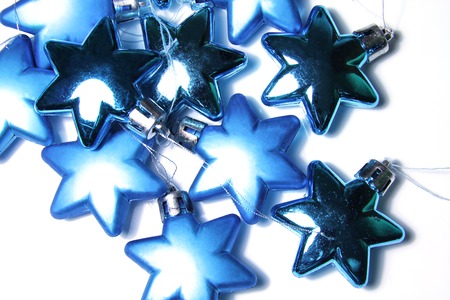 Christmas background with glass ornament in star shapeの写真素材