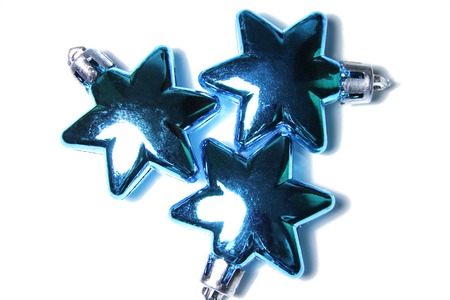 Christmas background with glass ornament in star shape