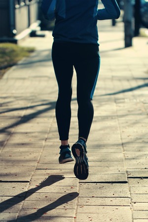 Running man in vintage style lifestyle photoの写真素材