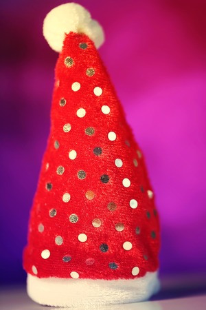 Santa Claus red hat toy for christmas or new year backgroundの写真素材