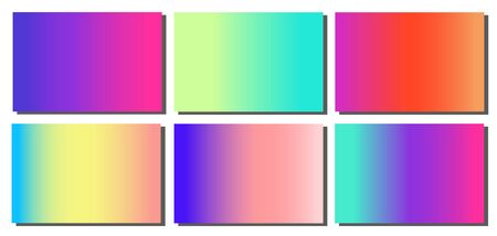 Gradient modern abstract set of background in bright neon colors in a trendy minimal style. Vector illustration - suitable for the design of social media, landing pages, web banners, flyers, templates.のイラスト素材