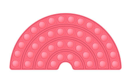 coral pink rainbow with cloud for Valentine's day as a fashionable silicon fidget toy.のイラスト素材