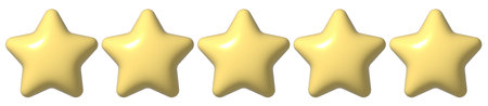 3D Review Star icon. 3D element rating for social media.の写真素材