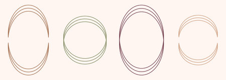 Modern minimalist aesthetic line arch frames in trendy boho style. Modern Y2K vector design outline elements - geometric form for banner, social media, poster. Shape Islamic door and window silhouette Arabic border.のイラスト素材