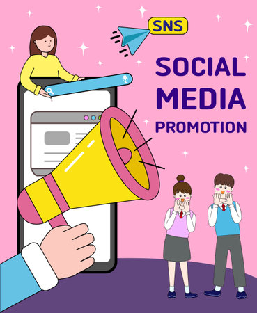 Poster Design - SNS Social Promotionalのイラスト素材