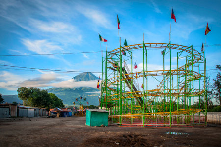 Abandoned roller coasterの写真素材