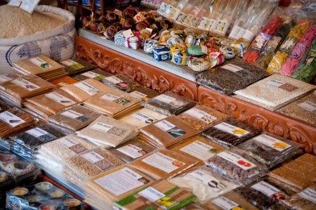Items for sale at a market in Siem Reap, Cambodiaの写真素材