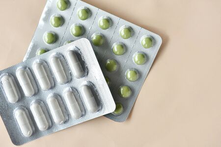 medicine and medicine, pack of pills on a white background