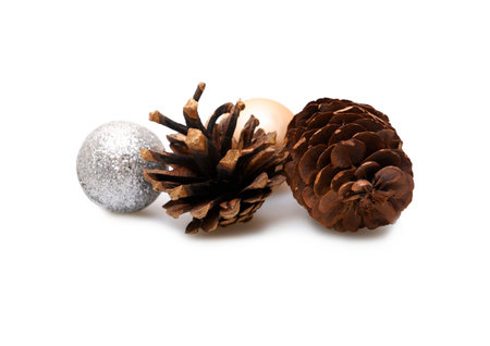 Set of Christmas ball decoration isolated on white background.の写真素材