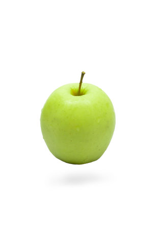 green apple isolated on white background. Clipping path.の写真素材