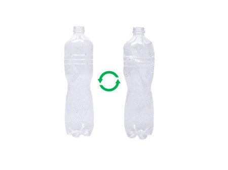 used plastic water bottleの写真素材