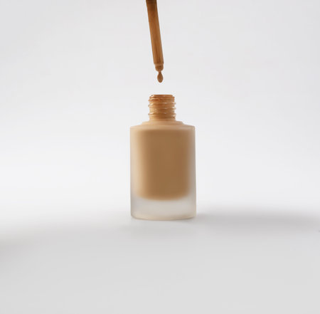 This elegant liquid BB foundation in a sleek bottle exemplifies modern beauty and the latest cosmetic trendsの写真素材