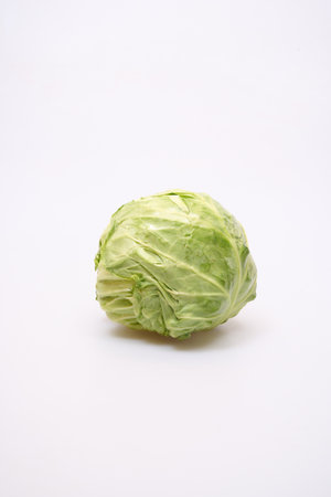 Fresh cabbage isolated on white background.の写真素材
