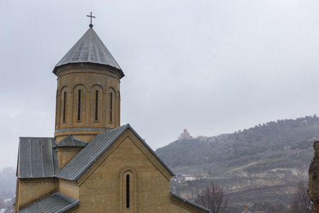 Christian church in Narikala Castle. Tbilisi, Georgia