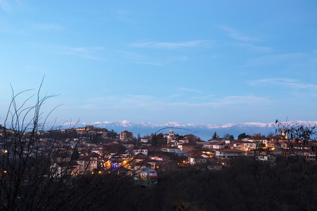 Signagi is a georgian town in region of Kakheti. Signagi is known as a "Love City" in Georgia. Winter viewの写真素材