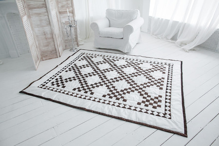 Patchwork quilt. Handmade.のeditorial素材