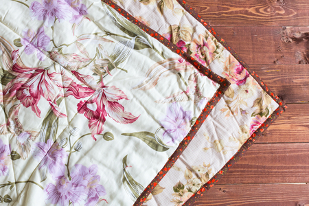 home, laziness, creation concept. prints of brids, images of gentle flowers such as liliac and red...