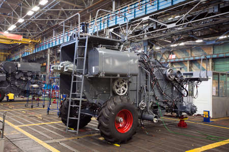 ROSTOV-ON-DON, RUSSIA - MARCH 2008: Factory for the production of agricultural machinery. Side view...