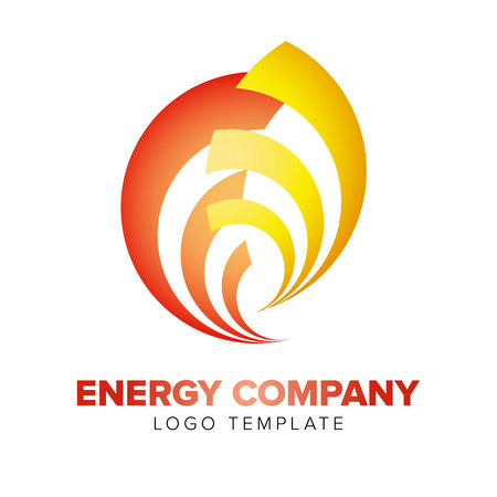 Abstract object with gradients isolated on white background. Vector logo template. Concept symbol looks like wings, for energy or engineering company. With place for text.のイラスト素材