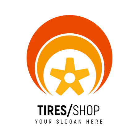 Auto logo template. Logotype for automobile shop, workshop or repair service. Concept icon for logistics, truck company. Simple style vector clip art.のイラスト素材