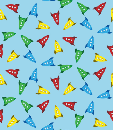 Seamless cartoon retro rockets texture. Background with bright colorful toy spaceships.のイラスト素材