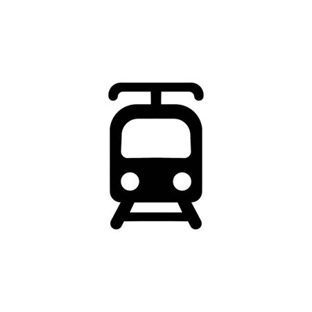 Tram black sign icon.のイラスト素材