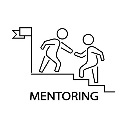 Icon of mentoring and helping another person.のイラスト素材