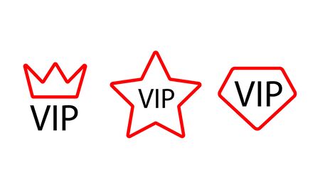 Set of VIP status icons.のイラスト素材