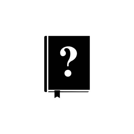 Icon of black book sign with question mark.のイラスト素材