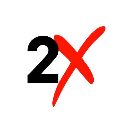 Two and cross inscription icon.のイラスト素材