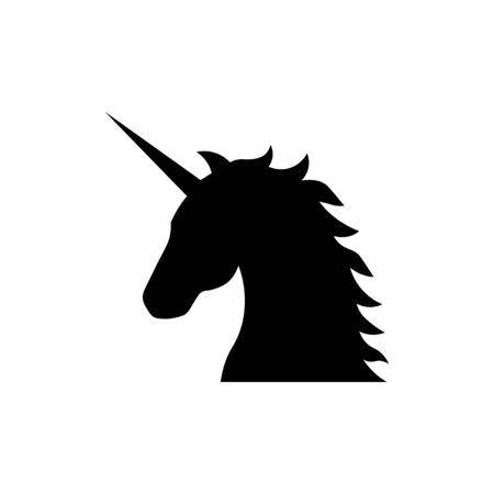 Unicorn black sign icon.のイラスト素材