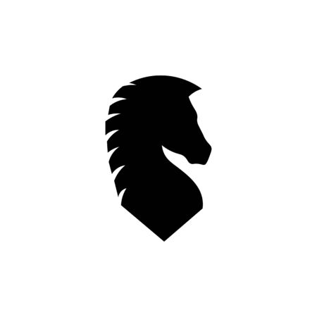 Icon of black sign chess piece horse. Vector illustration eps 10.のイラスト素材