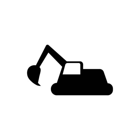 Excavator black sign icon.のイラスト素材