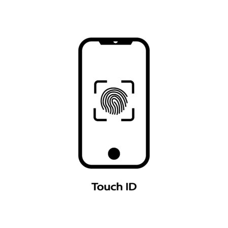 Touch id and face id icon. Vector illustration eps 10.のイラスト素材