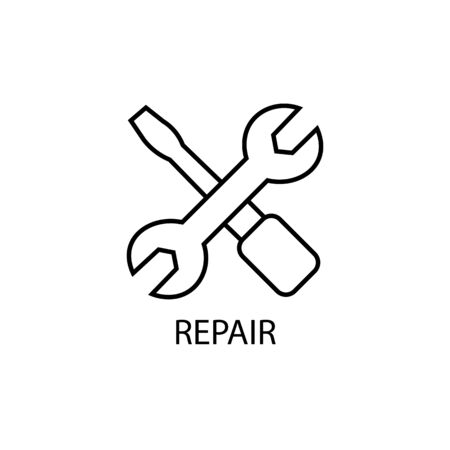 Icon of two tools. Vector illustrationのイラスト素材