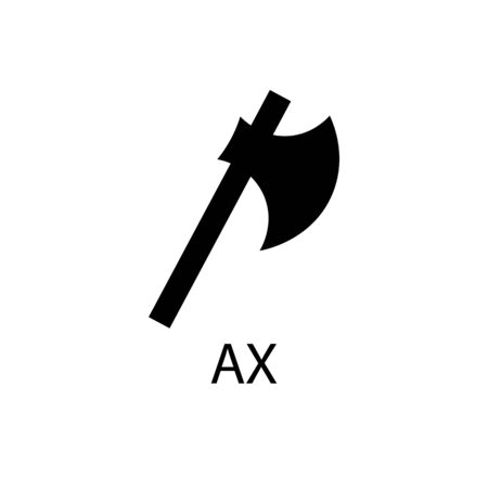 Ax black sign icon. Vector illustration