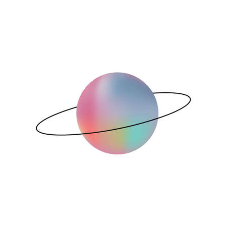 Icon of colorful planet. Vector illustration eps 10