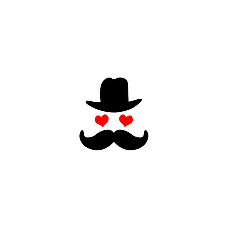 Hat, eyes and mustache sign icon. Vector illustration eps 10.のイラスト素材