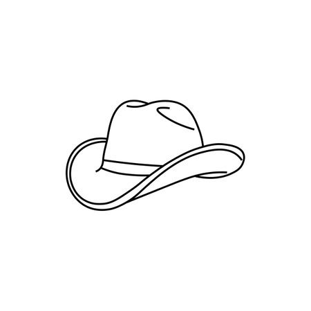 Black cowboy hat sign icon. Vector illustration eps 10.のイラスト素材