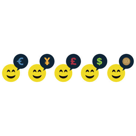 Set of colored emoji icons. Vector illustration eps 10のイラスト素材