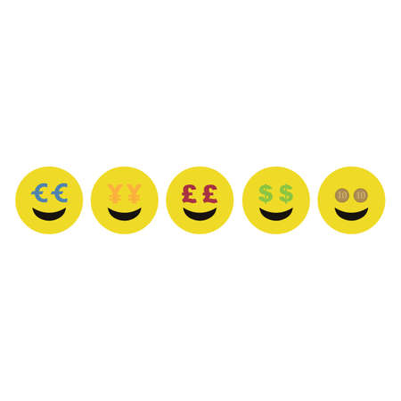 Set of colored emoji icons. Vector illustration eps 10のイラスト素材