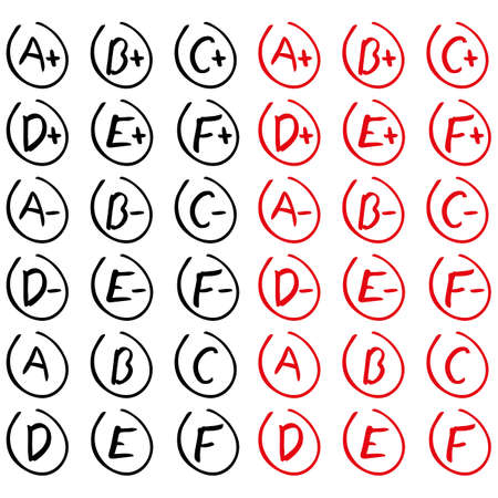 Icon hand drawn grades.のイラスト素材