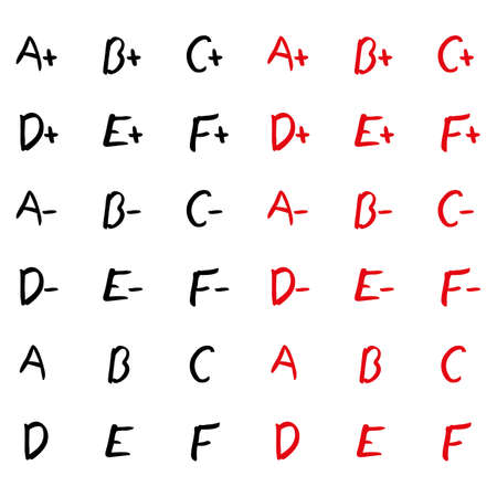Icon hand drawn grades.のイラスト素材