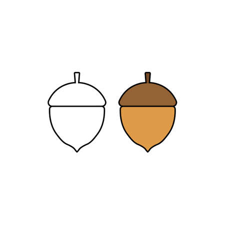 Brown acorn sign icon. Vector illustrationのイラスト素材