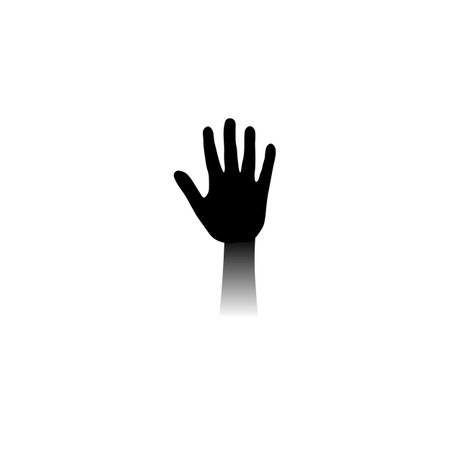 Black icon human hand, hand sign. Vector illustration eps 10.のイラスト素材