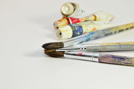 Paints and brushesの写真素材