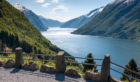 scenic landscapes of the northern Norwegian fjords.の写真素材