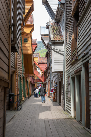 The famous Bryggen in Bergen, Norway. Colorful wooden houses. の写真素材