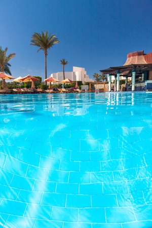 Luxury nice hotel swimming pool in the Sharm el Sheikh, Egypt.のeditorial素材